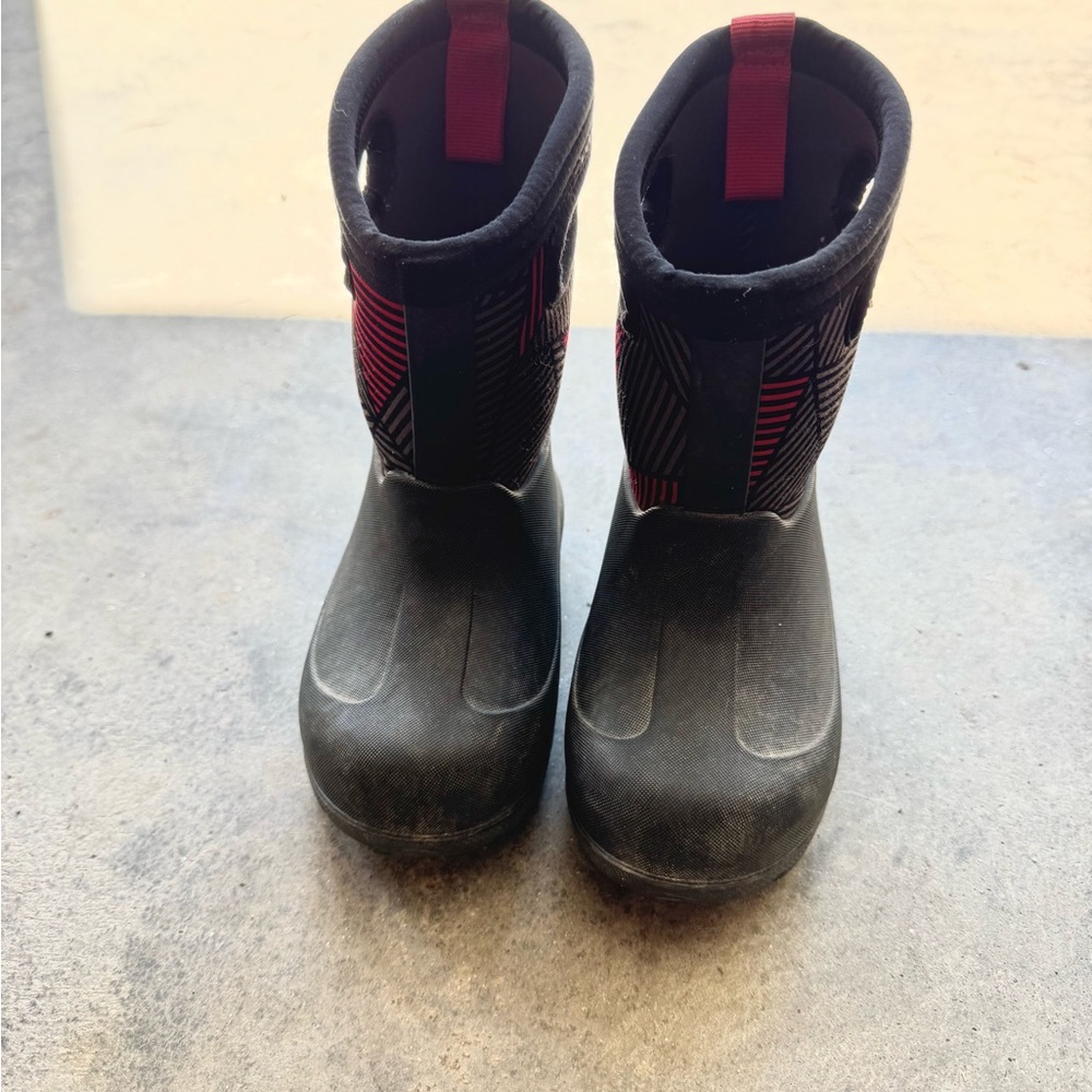 Kids Black and Red Winter Boots